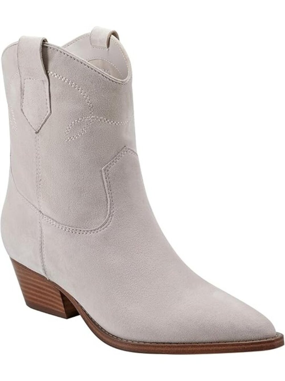 Marc Fisher Women's Nonie Western Pointy Toe Dress Booties Taupe Suede Size 6